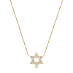 Dainty Star of David Necklace Solid Gold/Diamonds - NOA Jewels -