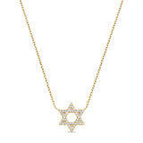 Dainty Star of David Necklace Solid Gold/Diamonds - NOA Jewels -