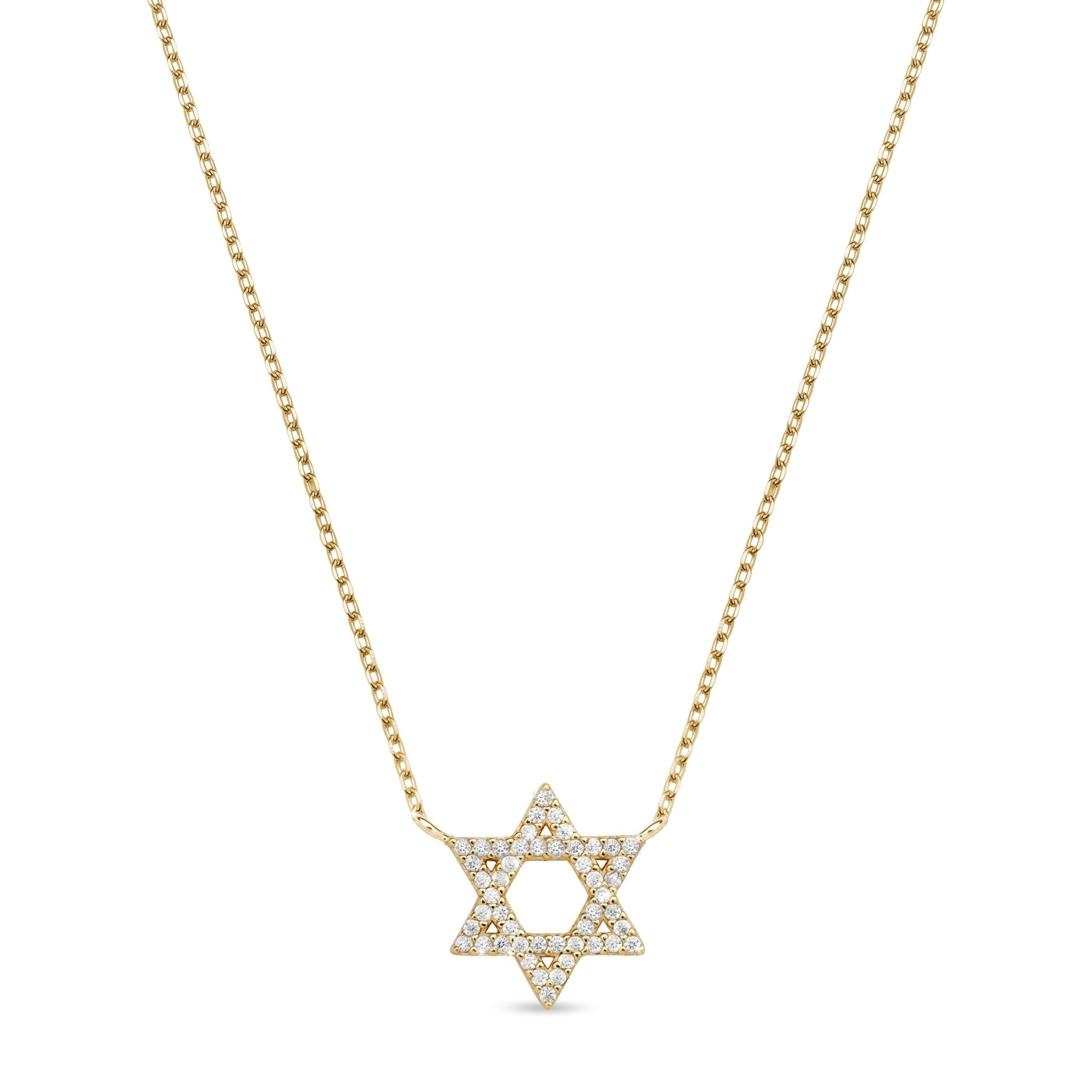 Dainty Star of David Necklace Solid Gold/Diamonds - NOA Jewels -