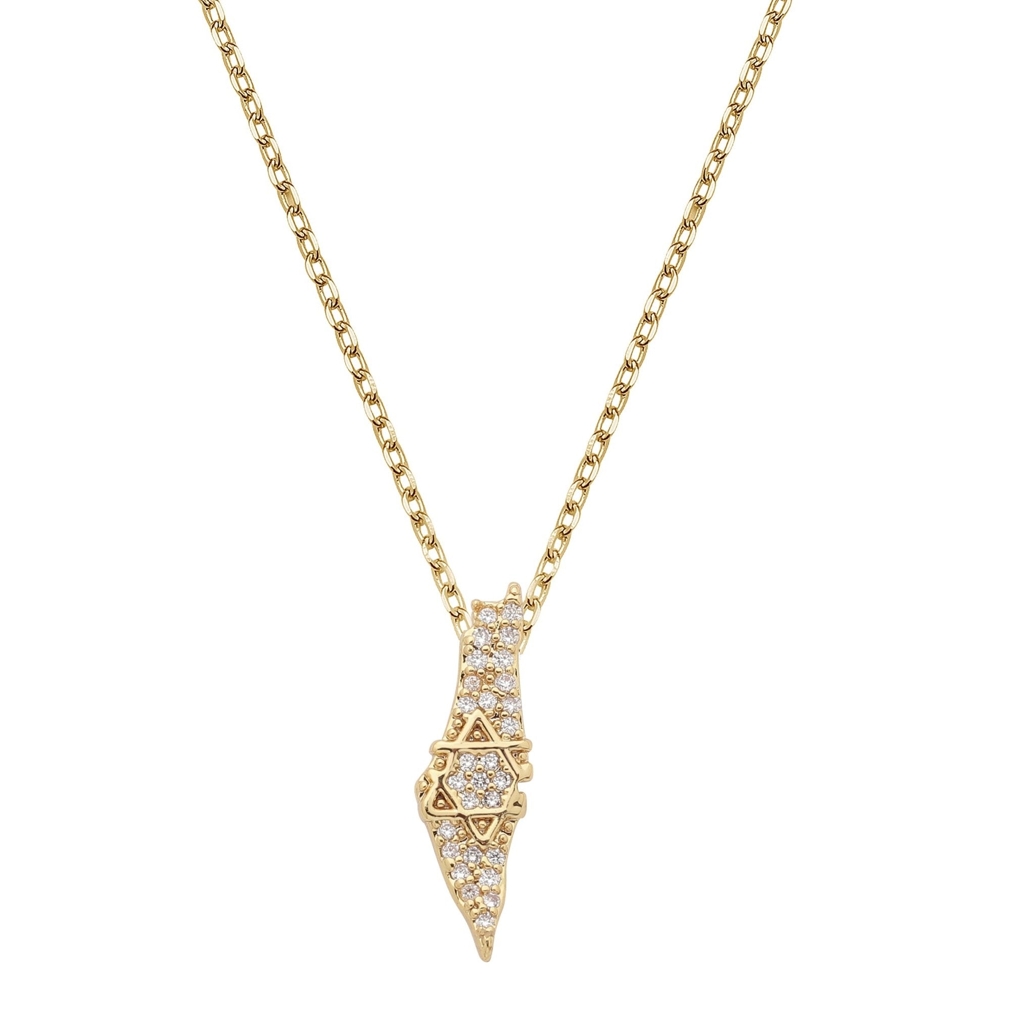 Diamond Map of Israel Necklace - NOA Jewels - 