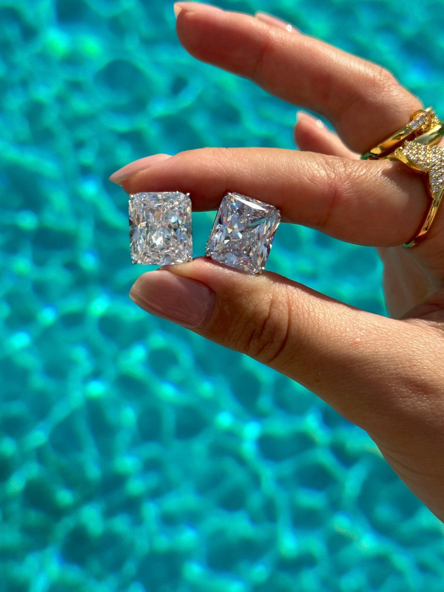 Diamond Oversized Goddess Studs - NOA Jewels -