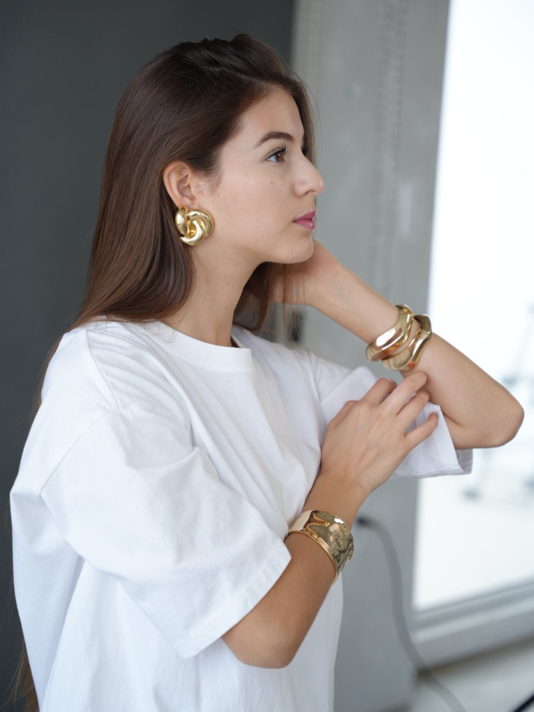 Gold Knot Earrings - NOA Jewels - 