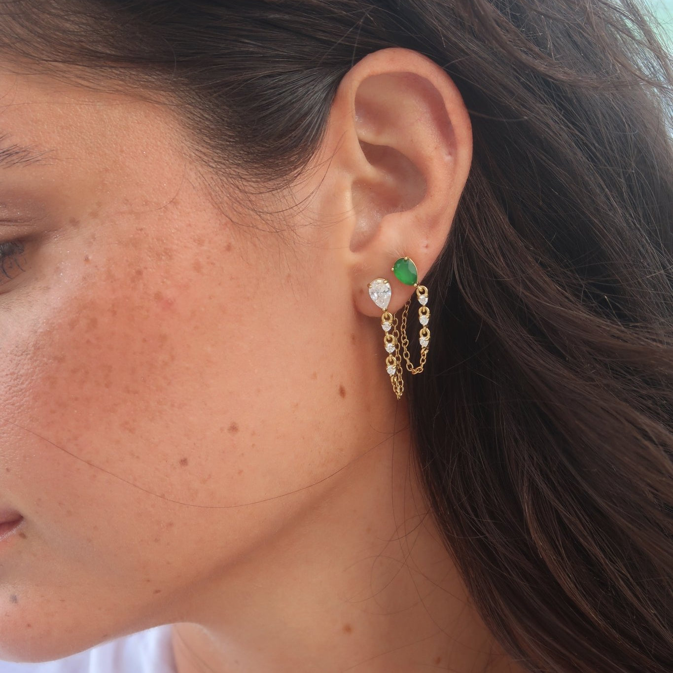 La Goutte Earrings Emerald - NOA Jewels - 