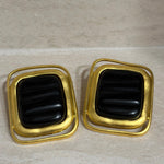 Laurent - Golden Black Resin Earrings - NOA Jewels - 